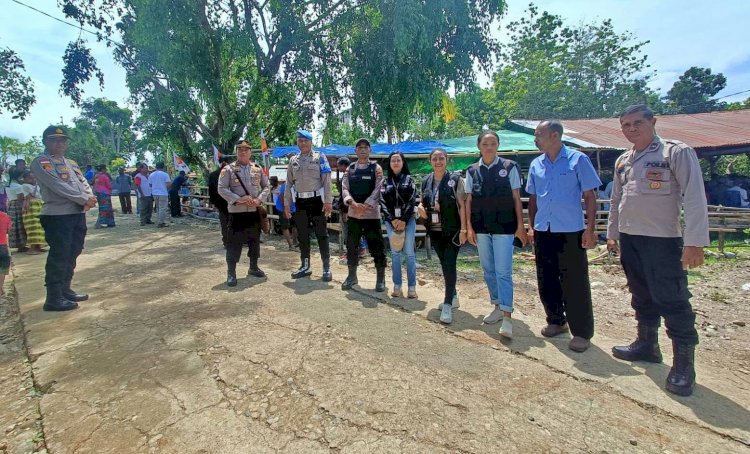 Berjibaku di Hari Libur, Dua Polsek Jajaran Polres Belu Bersinergi Amankan Kampanye Caleg dari Partai Gerindra