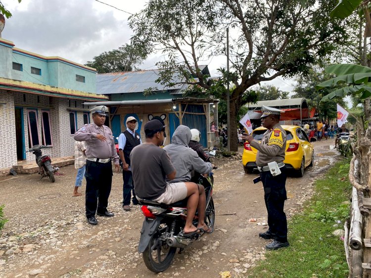 Berjibaku di Hari Libur, Satgas Preventif OMB Polres Belu Turun ke Kuneru Amankan Kampanye Caleg Partai Gerindra