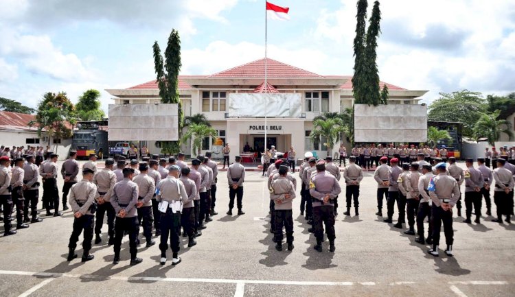 12 Hari Menuju Pemilu 2024, Kapolres Belu, AKBP Richo N.D Simanjuntak Cek dan Beri Penekanan kepada 380 Personel Pengamanan TPS