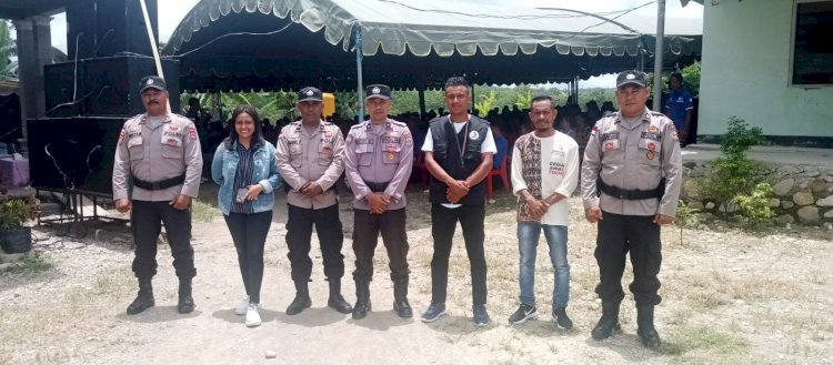 Personel Polsek Tasifeto Timur Amankan Pertemuan Terbatas Caleg DPRD Belu Partai PAN