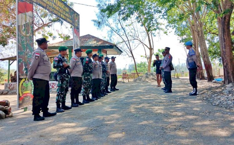 Polsek Raihat bersama Satgas Pamtas RI-RDTL Yonif 742/SWY Kembali Gelar Patroli Gabungan Cegah Tindak Kejahatan di Batas Negara