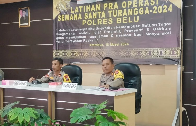 Matangkan Kesiapan Pengamanan Perayaan Paskah, Polres Belu Gelar Latihan Pra Operasi Semana Santa 2024