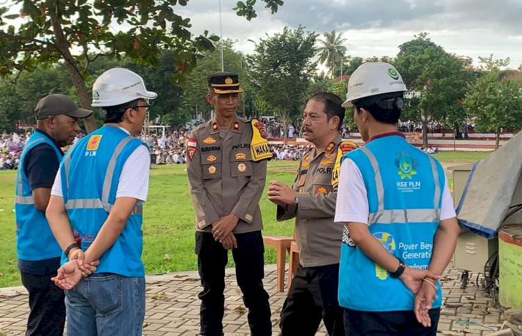 Setelah Pawai Obor, Polres Belu dan Jajaran Amankan Ibadah Sholat Idul Fitri 1445 H