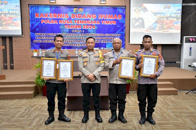 Rakernis Fungsi Humas Polri 2024, Polres Belu Bawa Pulang Penghargaan dari Kapolda NTT
