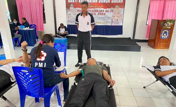Soliditas untuk Kemanusiaan, Polres Belu Bersama TNI dan Brimob Kompak Donor Darah Sambut Hari Bhayangkara ke 78