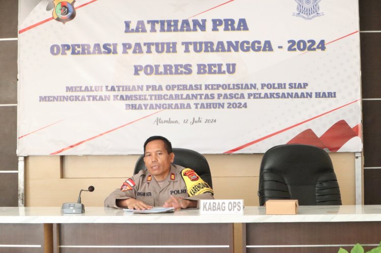 Buka Latihan Pra Operasi, Kabag Ops Polres Belu Imbau Anggota Pahami Sasaran dan Cara Bertindak dalam Operasi Patuh Turangga 2024
