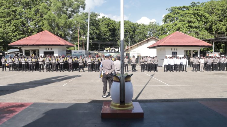 H-2 Pemungutan Suara Pilkada 2024, Polres Belu Gelar Apel Pergeseran Personel Menuju Tempat Pemungutan Suara