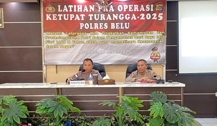 Kesiapan Pengamanan Idul Fitri 1446 H, Polres Belu Gelar Latihan Pra Operasi Ketupat Turangga 2025