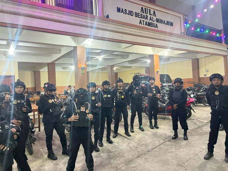 Patroli Akhir Pekan, Tim Perintis Samapta Polres Belu Sisir Pasar baru dan Masjid Saat Ibadah Tarawih