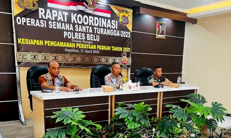 Satukan Persepsi Pengamanan Paskah, Polres Belu Undang Instansi Terkait Gelar Rapat Koordinasi Operasi Semana Santa 2025