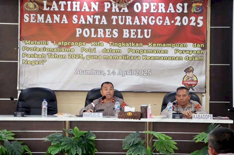 Jelang Pengamanan Perayaan Paskah, Polres Belu Gelar Latihan Pra Operasi Semana Santa Turangga 2025
