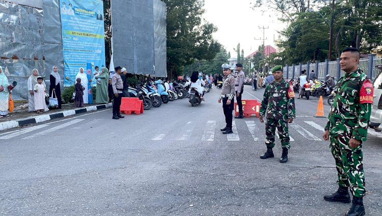 Sinergi Jamin Keamanan Umat Islam Saat Beribadah, Polres Belu bersama TNI dan Brimob Amankan Ibadah Sholat Idul Adha 1446 H