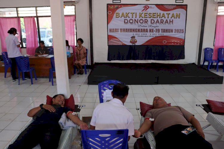 Sinergitas untuk Kemanusiaan, Polres Belu Bersama Instansi Terkait Kompak Donor Darah Sambut Hari Bhayangkara ke 79