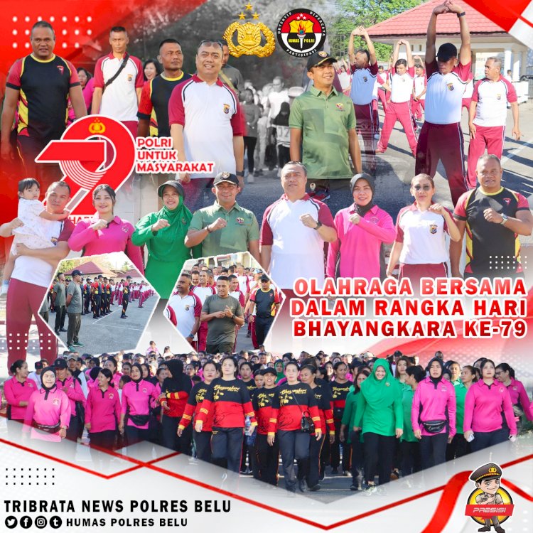 Pupuk Terus Kekompakan di Wilayah Tapal Batas, Polres Belu Bersama TNI dan Brimob Gelar Olahraga Bersama Sambut Hari Bhayangkara ke 79