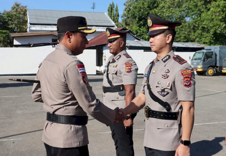 Pimpin Serah Terima Jabatan, Simak Pesan dan Harapan Kapolres Belu Kepada Pejabat Baru Kasat Lantas