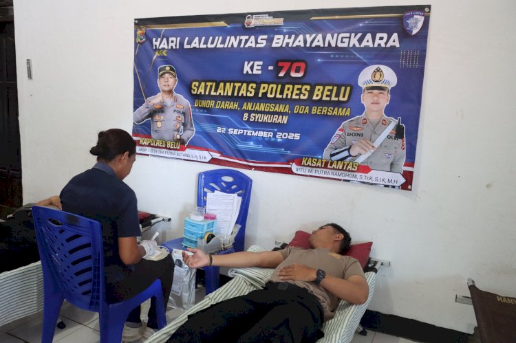 Wujud Kepedulian dengan Sesama, Polres Belu Gelar Aksi Kemanusiaan Donor Darah Jelang Hari Jadi Lalu Lintas Bhayangkara ke 70