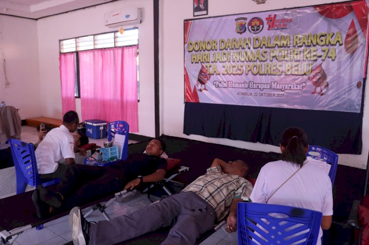 Bakti Kesehatan Polri untuk Masyarakat, Polres Belu Gelar Donor Darah Sambut Hari Jadi Humas Polri ke 74