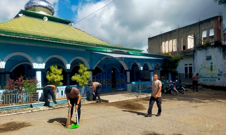 Jelang Peringatan Isra Mi’raj 1447 H, Polres Belu Gelar Bakti Religi di Dua Masjid Besar Kota Atambua