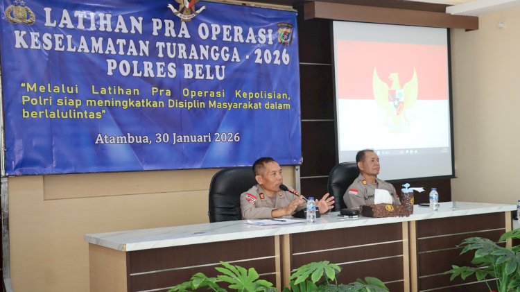 Gelar Latihan Pra Operasi, Polres Belu siap Tingkatkan Disiplin Masyarakat dalam Berlalu Lintas Lewat Operasi Keselamatan Turangga 2026