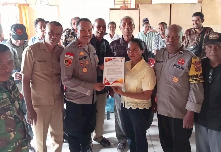 Gelar Sosialisasi dan Sebarkan Maklumat Kapolres Belu, Kapolsek Tasbar Ajak Warga Tukuneno Bersama Polri Perangi Segala Bentuk Perjudian
