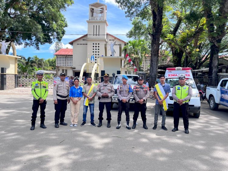 Pekan Suci Paskah 2026, Polres Belu dan Jajaran Turun Penuh Amankan Misa Minggu Palma
