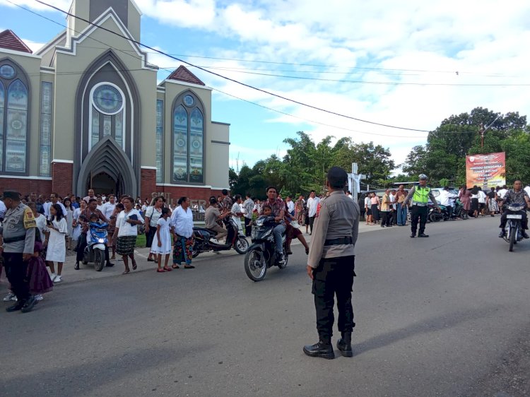 Misa Paskah 2026, Polres Belu Bersama Instansi Terkait Bersinergi Turun ke Gereja Jamin Ibadah Berjalan Aman dan Nyaman