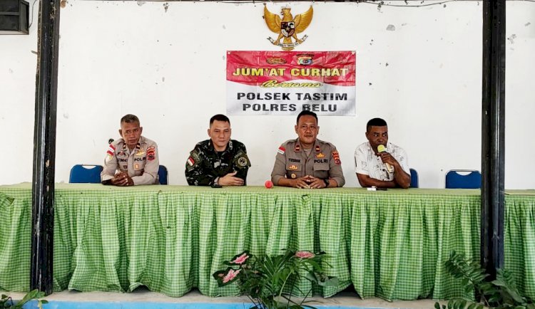 Pererat Silaturahmi Melalui Jumat Curhat,  Kapolsek Tasifeto Timur Ajak Masyarakat Dukung Polri Jaga Kamtibmas dan Jauhi Tindak Pidana