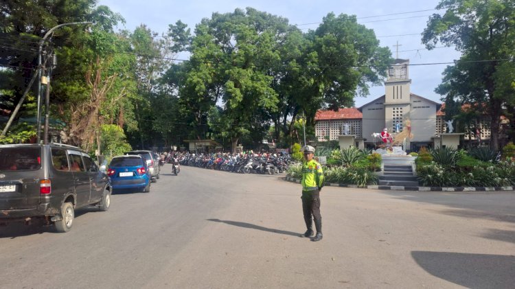 Rutin Datangi Gereja saat Akhir Pekan, Langkah Polres Belu Jamin Keamanan dan Cegah Laka Lantas Saat Ibadah Minggu
