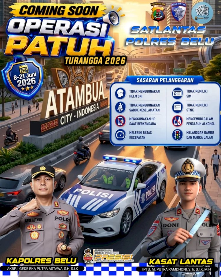 Tingkatkan Disiplin Masyarakat dalam Berlalu Lintas, Polres Belu Bakal Gelar Operasi Patuh 2026, Catat Tanggal dan Sasaran Pelanggaran