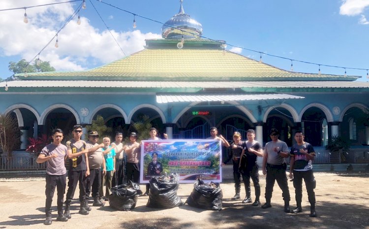 Sambut Hari Bhayangkara ke 80, Polres Belu Gelar Aksi Bersih Sampah dan Penamanan Bibit Pohon Dukung Gerakan Indonesia ASRI