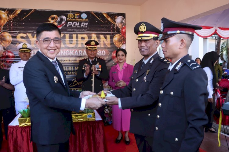 Hadiri Upacara dan Syukuran Hari Bhayangkara ke 80, Bupati Belu Apresiasi Pengabdian dan Dedikasi Polres Belu dalam Menjaga Kamtibmas