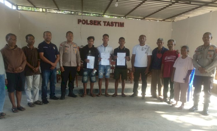 Damai itu Indah, Polsek Tasifeto Timur Resor Belu Selesaikan Kasus Penganiayaan Warga Manleten Secara Restorative Justice