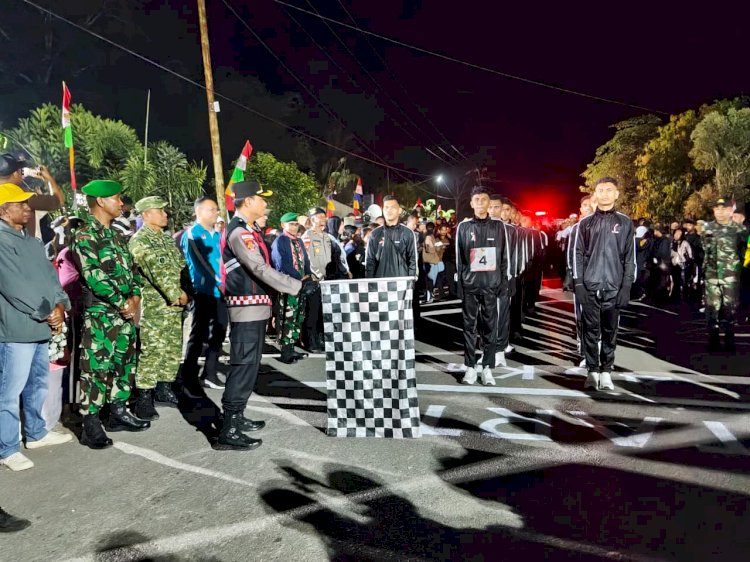 Dari Perbatasan, Kapolres Belu Bersama Bupati dan Forkopimda Lepas Peserta Gerak Jalan Kemerdekaan 45 KM Sambut HUT RI ke 81