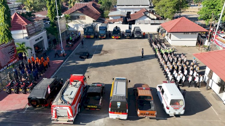 Gelar Personel dan Sarana Prasarana, Polres Belu Laksanakan Apel Kesiapsiagaan Antisipasi Kebakaran Hutan dan Lahan