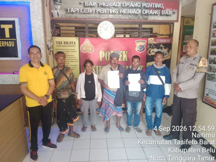 Kedua Pihak Sepakat Berdamai, Polsek Tasifeto Barat Selesaikan Kasus pengancaman Secara Restorative Justice