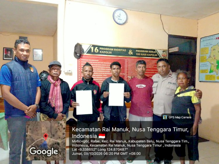 Kedepankan Restorative Justice, Polsek Raimanuk Damaikan Kakak Adik yang Terlibat Penganiayaan