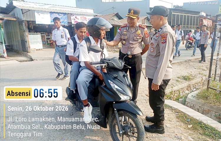 Pesan Humanis Saat Atur Lalu Lintas Pagi, Kapolres Belu Imbau Pengendara Tertib Berlalu Lintas dan Utamakan Keselamatan Saat Berkendara