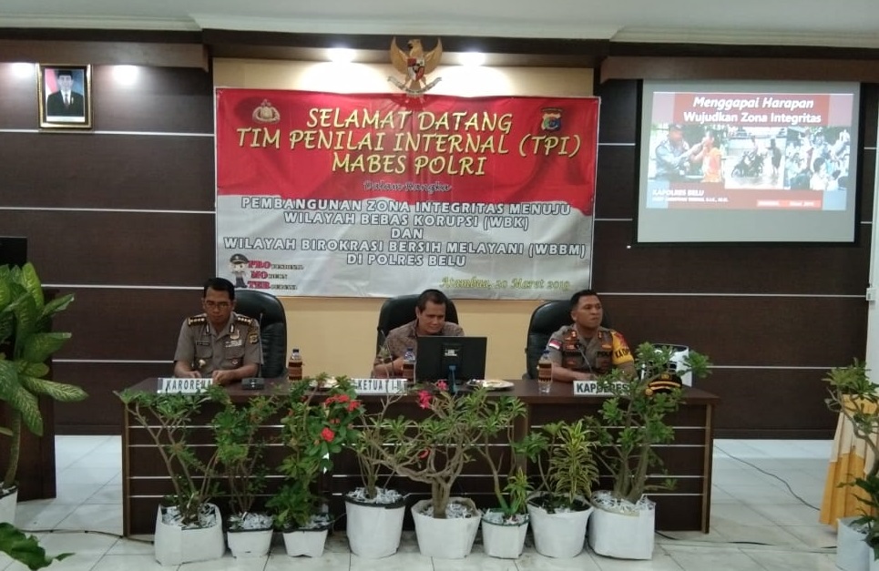 TPI Mabes Polri Lakukan Penilaian Pembangunan Zona Integritas Polres Belu