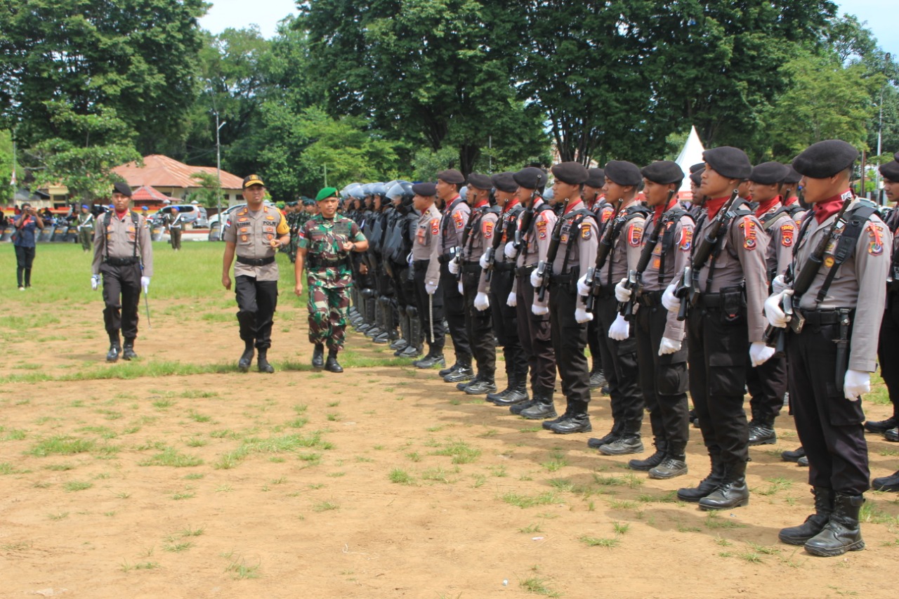 Tunjukkan Kesiapan Pengamanan Pemilu 2019, Polres Belu Laksanakan Gelar Pasukan Ops Mantap Brata 2019