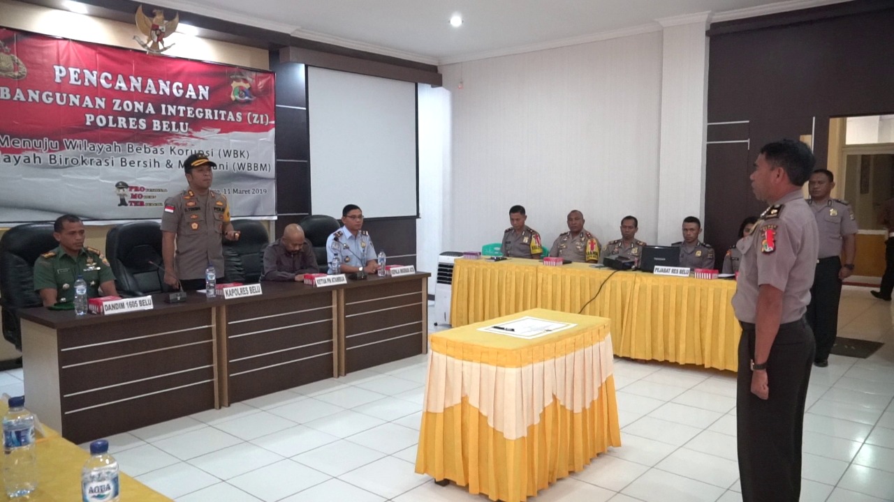 Video, Polres Belu Canangkan dan Sosialisasi Zona Integritas Menuju WBK dan WBBM Tahun 2019