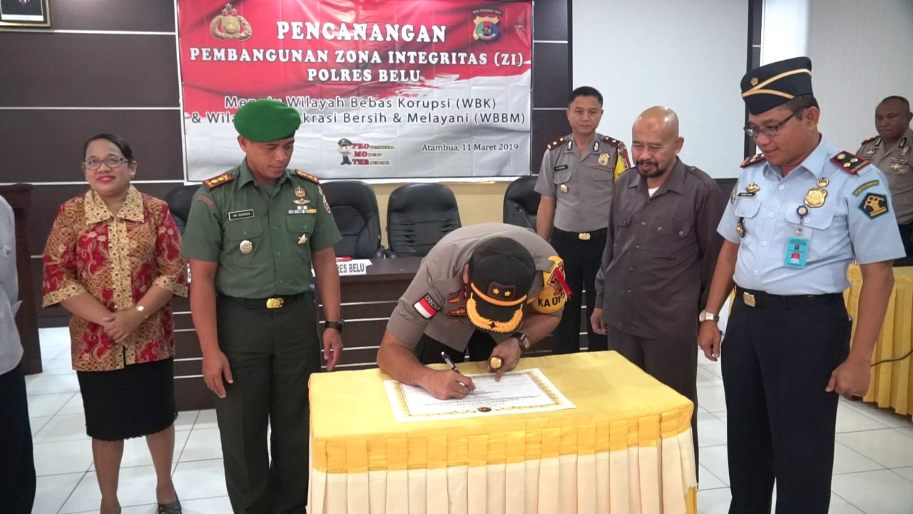 Polres Belu Canangkan Zona Integritas Menuju WBK dan WBBM Tahun 2019