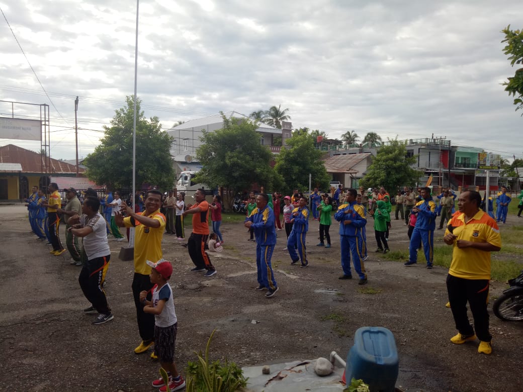 Gandeng Instansi Terkait di Wilayahnya, Polsek Malaka Tengah Gelar Olahraga Bersama