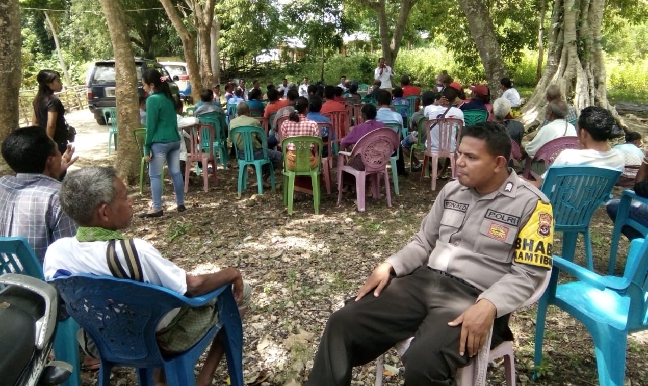 Turun ke dusun Bonibais, Polsek Laenmanen Pantau Kegiatan Kampanye Caleg DPRD Malaka, Dafid Tae