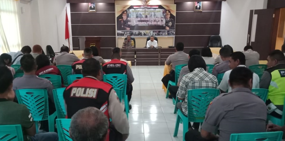 Undang Romo Paulus Nahak, Polres Belu Gelar Pembinaan Rohani dan Mental