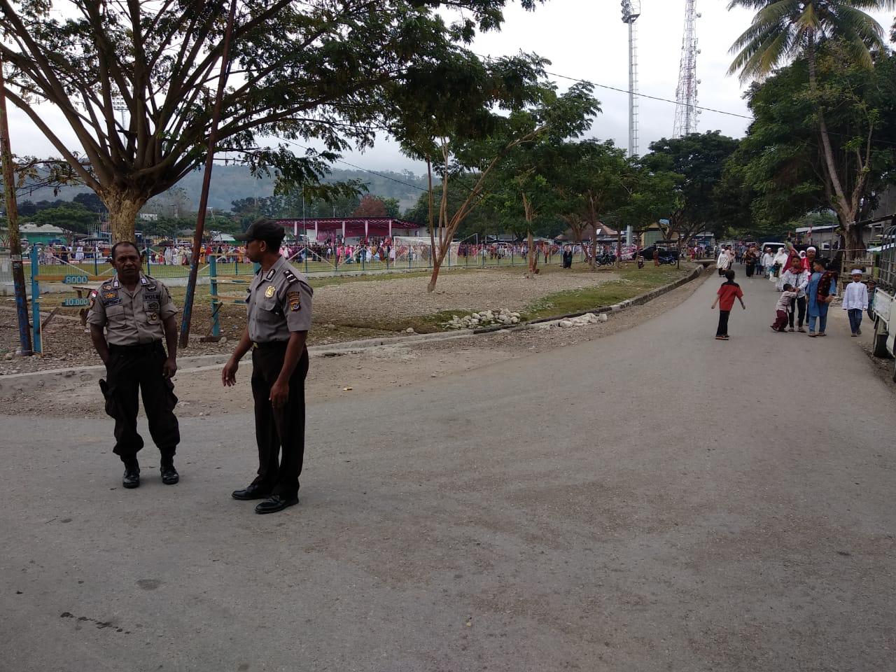 Lima Polsek Jajaran Malaka Bersama Koramil Betun Amankan Sholat Idul Adha 1440 H