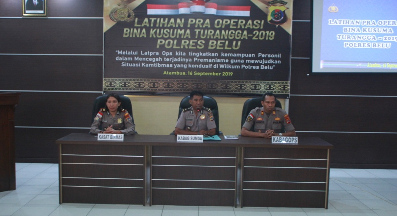 Jelang Operasi Bina Kusuma 2019, Polres Belu Gelar Latihan Pra Operasi