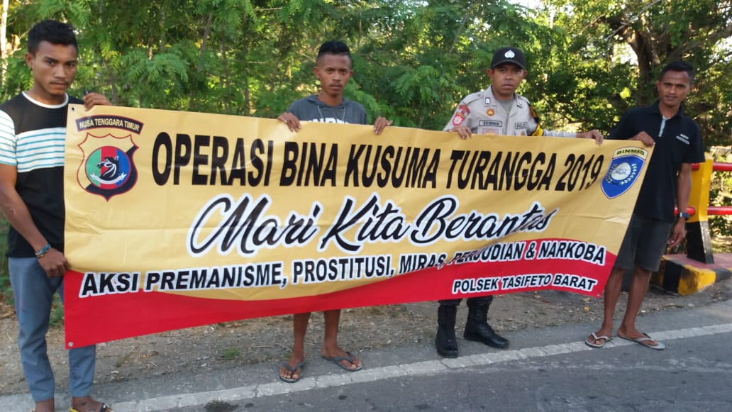 Hari Terakhir Ops Bina Kusuma 2019, Polsek Tasifeto Barat Beri Imbauan Kamtibmas ke Warga Rinbesihat