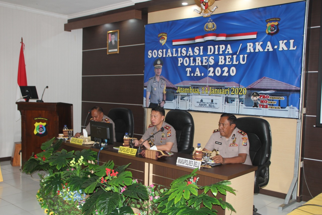 Undang Kapolres Malaka, Polres Belu Gelar Sosialisasi DIPA / RKA-KL T.A 2020