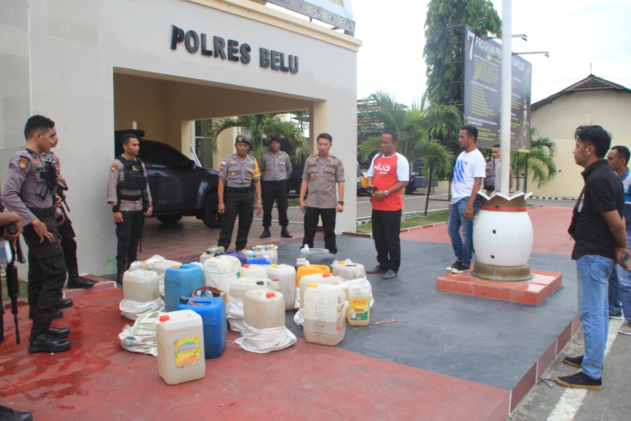 KRYD Jelang Tutup Tahun 2019, Aparat Polres Belu Amankan Ratusan Liter Miras Tradisional