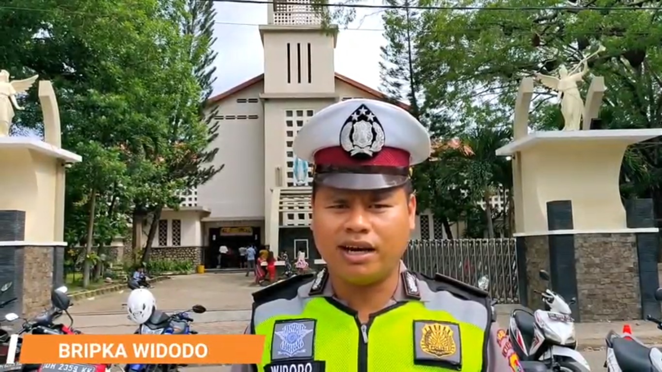 Laporan Sat Lantas Polres Belu, Saat Ibadah Minggu di Gereja Kathedral Atambua